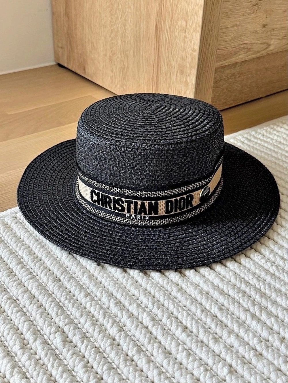 Christian Dior Black Wide Brim Hat Like New